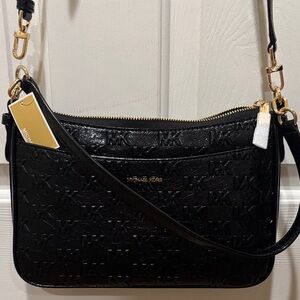 Michael Kors Embossed Black Crossbody Bag
